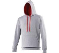 Awdis - Sweatshirt VARSITY - Homme (2XL) (Gris/ Rouge) - UTRW165 Gris/ Rouge, Gris / rouge