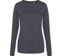 AWDis T-shirt femme tri-blend, manches longues PC2976 (S) (Anthracite chiné)