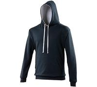 AWDis Varsity Hoodie Sweat à Capuche, Multicolore (Bleu Marine/Gris chiné), XXL Homme