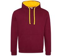 AWDis Varsity Hoodie Sweat à Capuche, Multicolore (Bordeaux/Or), L Homme