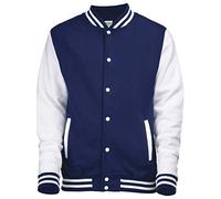 AWDis Varsity Jacket - Baseball Universitaire d'inspiration américaine - Oxford Marine/Blanc (L)