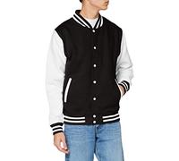AWDis Varsity Jacket, Sweat-Shirt Homme, Multicoloured (Jet Black/White), L