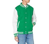 AWDis Varsity Jacket, Sweat-Shirt Homme, Multicoloured (Kelly Green/White), M