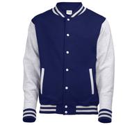 AWDis Varsity Jacket, Sweat-Shirt Homme, Multicoloured (Oxford Navy/Heather Grey), XL