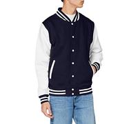 AWDis Varsity Jacket, Sweat-Shirt Homme, Multicoloured (Oxford Navy/White), XS