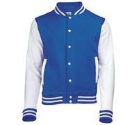 AWDis Varsity Jacket, Sweat-Shirt Homme, Multicoloured (Royal Blue/White), L
