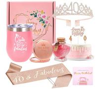AWDK Cadeaux d'Anniversaire pour Femmes - Couronne du 40e Anniversaire - Célébration 9 PCS