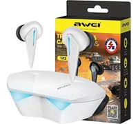 Awei Bluetooth 5.0 T23 Tws Casque + station d'accueil Gaming Blanc