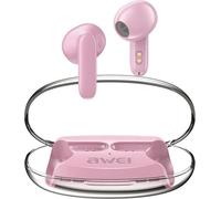 Awei Casque Bluetooth 5.3 T85 Enctws + station d'accueil Rose