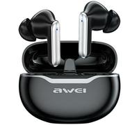Awei s?uchawki Bluetooth 5.3 T50 TWS + stacja dokuj?ca czarny/black (6?h, Sans fil), ?couteurs, Noir