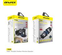Awei Y666 TWS Hifi Haut-Parleur Bluetooth Sans Fil Led Haut-Parleur Extérieur Portable Transparent Basse Stéréo Lecture Propre Haut-Parleur,Black- Speaker
