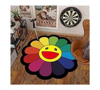 AWEIES Takashi Murakami Tapis en peluche douce pour salon, cuisine, chambre à coucher, salle de bain, aire de jeux pour enfants, 120 x 120 cm, couleur 4