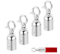 Aweisile Lot de 4 Butée de Corde Butée de Fin de Corde Butée de Fin de Corde Chanvre Bouchons D'extrémité de Corde avec Crochet Capuchon de Corde avec Crochet Extrémités en Métal pour Corde Rouge