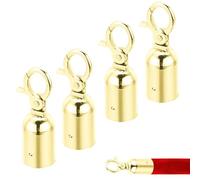 Aweisile Lot de 4 Butée de Corde Butée de Fin de Corde Butée de Fin de Corde Chanvre Bouchons D'extrémité de Corde avec Crochet Capuchon de Corde avec Crochet Extrémités en Métal pour Corde Rouge