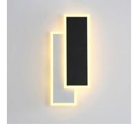 AWEITG 13.7in Rectangle Acrylic Up-Down Wall Sconce - 20W Indoor Lighting Fixture for Living Room, Bedroom, Corridor, and Stairs 3 Adjustable Color Modes(White Light,Right)