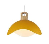 AWEITG à Suspension Base de E26 1 tête la Mode, luminaire en Forme pétale d'art Bois, Suspendue Minimaliste Moderne (Couleur: Rose, Taille: 11,8/in)(Yellow,11.8/in)