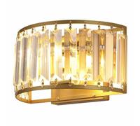 AWEITG Crystal Wall Sconces - Elegant Indoor Light Fixtures for Bedroom, Living Room, Hallway, Stairway, and Mirror Vanity(Light color)