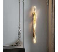 AWEITG Dimmable Gold Crystal Wall Sconces - Elegant Light Fixture for Bathroom, Living Room, Bedroom, Stairway(100 * 7cm)