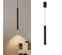 AWEITG Elegant LED Long Tube Pendant Light for Kitchen Island & Living Room - Adjustable Height, 3 Color Temperatures(S)