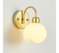 AWEITG European Style Round Flower Shape Wall Sconce - E26/E27 Indoor Lamp for Home(Gold-single Light Fixture)