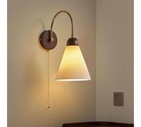 AWEITG Japanese Brass and Milk Ceramic Wall Sconce Adjustable Gooseneck - Vintage Gold Lighting for Bedroom, Living Room, Kitchen, and More