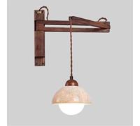 AWEITG Japanese Wabi-Sabi Natural Wall Sconce - Adjustable Nordic Swing Arm Light for Bedroom, Living Room, and Hallway