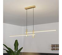 AWEITG Luminaires suspendus 47,2 pouces 31 W à intensité variable for îlot de 3000 K/4000 K/6000 K suspendue linéaire éclairage lustre hauteur réglable for salle manger salon(A,100cm)