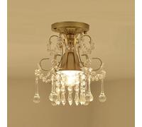 AWEITG LustreVibe Plafonnier vintage en cristal doré LustreVibe - Lustre semi-encastré moderne for chambre, cuisine, couloir et salle de bain (Diameter 23cm)