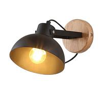 AWEITG Metal Indoor Wall Light - E27 Pedestal Decoration Mount for Bedroom, Living Room, and More(Black)