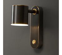 AWEITG Nordic Adjustable Brass Wall Lamp Acrylic Shade - LED Sconce for Bedroom and Living Room(A-black)