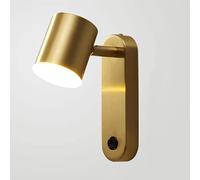 AWEITG Nordic Adjustable Brass Wall Lamp Acrylic Shade - LED Sconce for Bedroom and Living Room(A-gold)