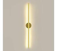 AWEITG Nordic Style Linear LED Wall Lamp - 60CM 11W, Black & Warm White, Aluminum Sconce for Bedroom, Living Room, Stair, and Corridor Decoration(Gold+neutral Light,60CM 11W)