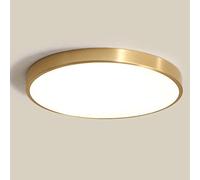 AWEITG Plafonnier LED doré élégant - Abat-jour rond en acrylique pour chambre, salon et couloir(White Light,40CM)