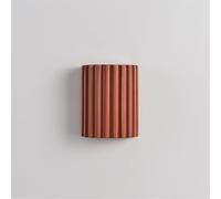 AWEITG Stylish Green Wall Light Sconce - Contemporary Striped Shade for Up and Down Lighting in Bedroom, Dining Room, and Hallways(Orange-1)