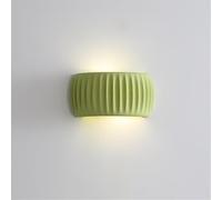 AWEITG Stylish Green Wall Light Sconce - Contemporary Striped Shade for Up and Down Lighting in Bedroom, Dining Room, and Hallways(Green)