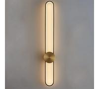 AWEITG Three-Color Dimmable Copper Wall Lantern - LED Sconce for Bedrooms and Living Rooms(Copper,60CM)