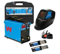 AWELCO - Kit Poste à souder 200A Inverter MMA IGBT + Masque de soudure + 65 Électrodes Rutile : Ø2.5x300 / Ø3.25x300mm