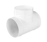 AWENTA Ø100 mm Connecteur de canal 3 voies (90 degrés) xd - Connecteur rond - Ventilateur d'extraction - Séchoir en T - Ø 10 cm, plastique ABS blanc.