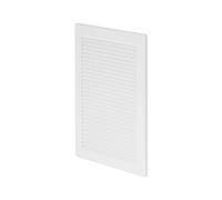 Awenta Grille d'aération en plastique blanc 200 x 300 mm avec grille anti-insectes et cache-trous de vis pour un meilleur look