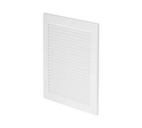 Awenta Grille d'aération en plastique - 200 x 250 mm - Blanc - Avec moustiquaire - Cache-trous de vis pour un meilleur look