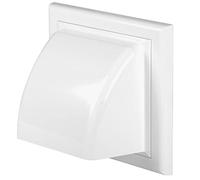 Awenta Hotte aspirante blanc 10 cm avec housse de pluie, housse de conduit d'aération pour sèche-linge extérieur, bouchon d'échappement 190 x 190 mm