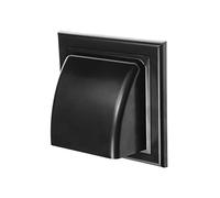 Awenta Hotte aspirante noire 10 cm avec housse de pluie, housse de conduit d'aération pour sèche-linge extérieur, bouchon d'échappement 190 x 190 mm