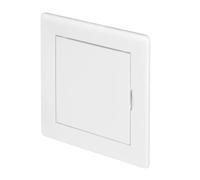 Awenta Panneau d'accès en plastique pour porte 100 x 100 mm - Plaque de recouvrement à rabat d'ouverture blanche - Loquet de porte - Charnière dissimulée - Porte amovible - Surface lisse à peindre