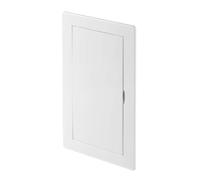 Awenta Panneau d'accès en plastique pour porte 100 x 200 mm - Plaque de recouvrement à rabat d'ouverture blanche - Loquet de porte - Charnière dissimulée - Porte amovible - Surface lisse à peindre