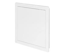 Awenta Panneau d'accès en plastique pour porte 250 x 250 mm - Plaque de recouvrement à rabat d'ouverture blanche - Loquet de porte - Charnière dissimulée - Porte amovible - Surface lisse à peindre