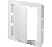 Awenta Panneau d'accès en plastique pour porte 300 x 400 mm - Plaque de recouvrement à rabat d'ouverture blanche - Loquet de porte - Charnière dissimulée - Porte amovible - Surface lisse à peindre