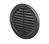 Awenta Rond Grille d'aération en plastique avec filet anti-insectes et cache-trous de vis pour un meilleur look - Noir - Ø 100 mm
