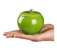 AWERQ Cendrier Tendance en Forme de Fruit à Pomme en Céramique, Cendrier Interieur avec Couvercle Anti Odeur, Cendrier Exterieur Coupe-Vent, Portable Cendrier de Table