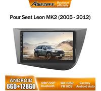 AWESAFE 4G Autoradio Android 13 pour Seat Leon 2 MK2 (2005-2012) 6Go+128Go 9'' écran Tactile avec Carplay Bluetooth Android Auto