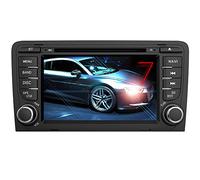 AWESAFE Autoradio 2 Din pour Audi A3 8P/S3/RS3/Sportback avec 7 Pouces Écran Tactile,Lectuer CD DVD avec Bluetooth GPS FM RDS USB SD Dab,Support Mirrorlink/Commandes au Volant/Aide au Stationnement